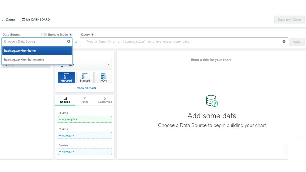 Building a chart in MongoDB Charts and choosing the data source